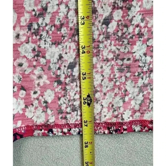 Honeyme Curvy Women's Size XL Open Front Pink Flowers Floral Print Cardigan - Picture 6 of 8
